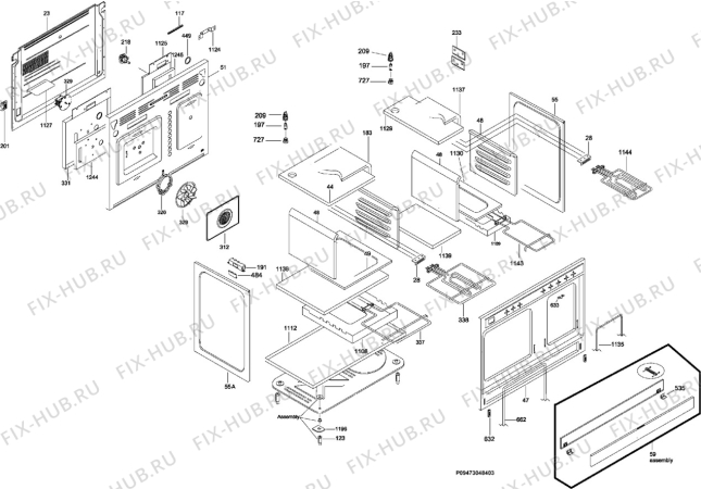 Взрыв-схема плиты (духовки) Electrolux EKM90460X - Схема узла Section 2